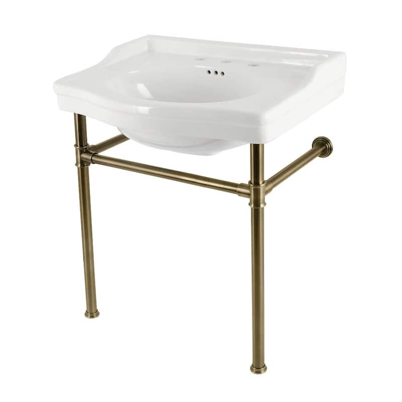 Kingston Brass VPB3308.ST Victorian 29-15/16" Rectangular Ceramic and - Antique Brass