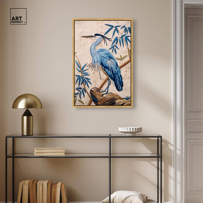Needlework Heron Canvas by Art Remedy