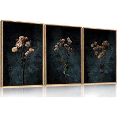 Wall Decor,Vintage Black Flower Botanical Painting
