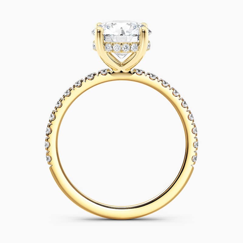 Auriya 14k Gold 0.75ctw Round Hidden-Halo Lab Grown Diamond Engagement Ring