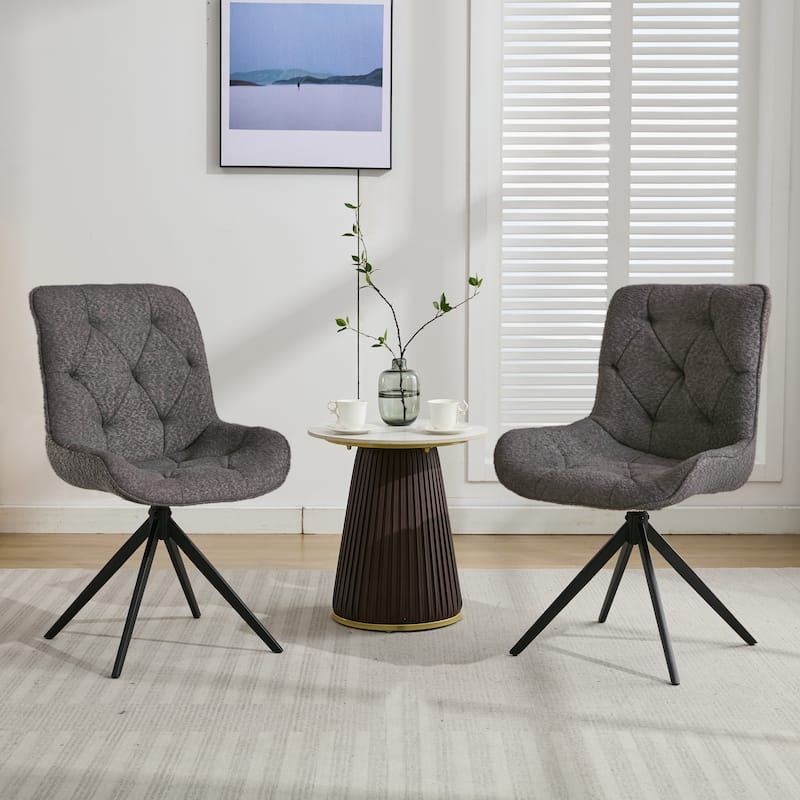 XINMICS Swivel Dining Chairs, Boucle Upholstered Accent Chairs Living Room Chairs Desk Office Arm Chair