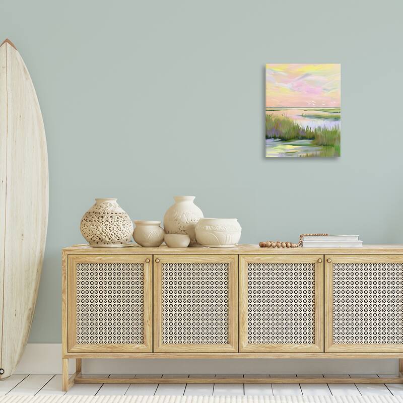 Stupell Soft Pink Marshland Sunrise Canvas Wall Art Design By Arlington Prints