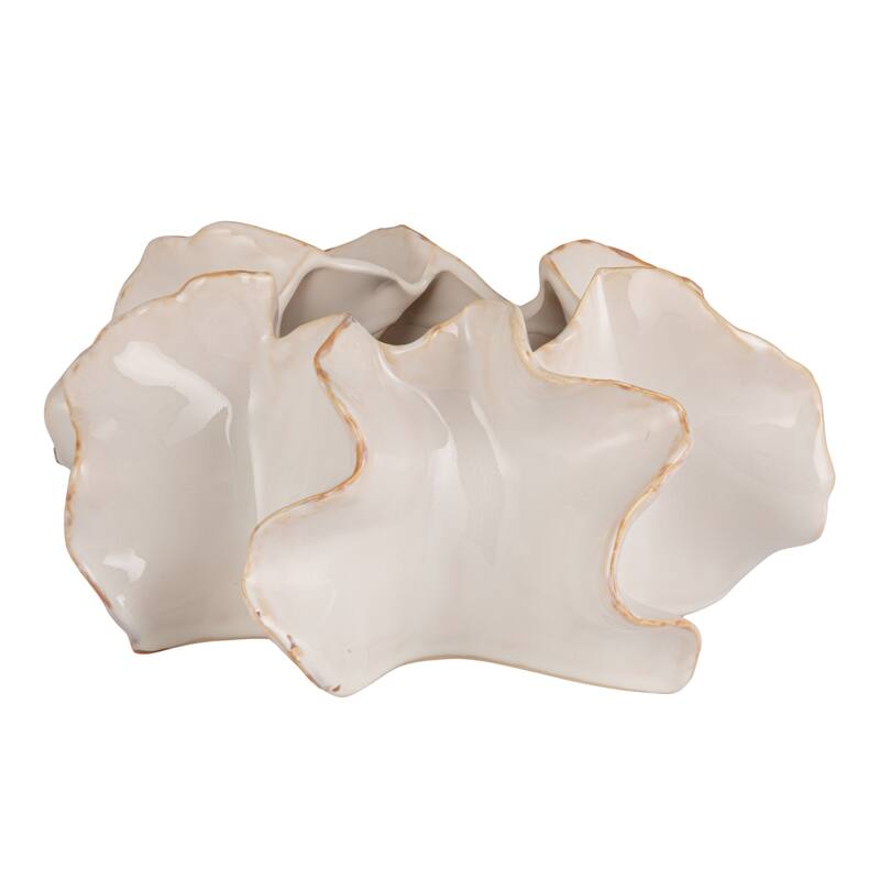 Stoneware Organic Shaped Planter in Reactive Glaze