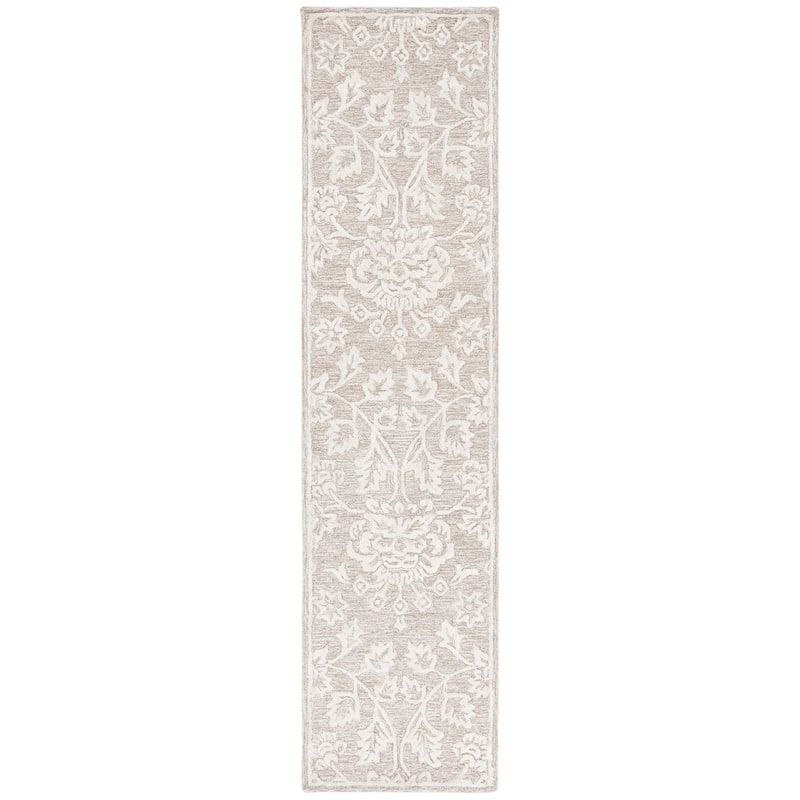 SAFAVIEH Handmade Glamour Fulden Wool/ Viscose Rug - 2'3" x 9' Runner - Beige/Ivory