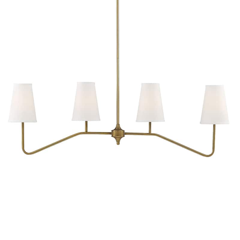 Meridian M10078 4-Light Linear Chandelier - Natural Brass