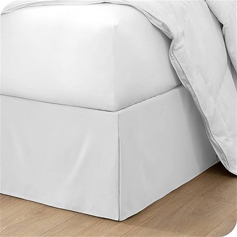 Pleated bed skirt - White - Queen