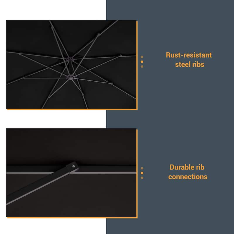BONOSUKI 10ft Patio Offset Umbrella,w/Crossed Base Cantilever Umbrella