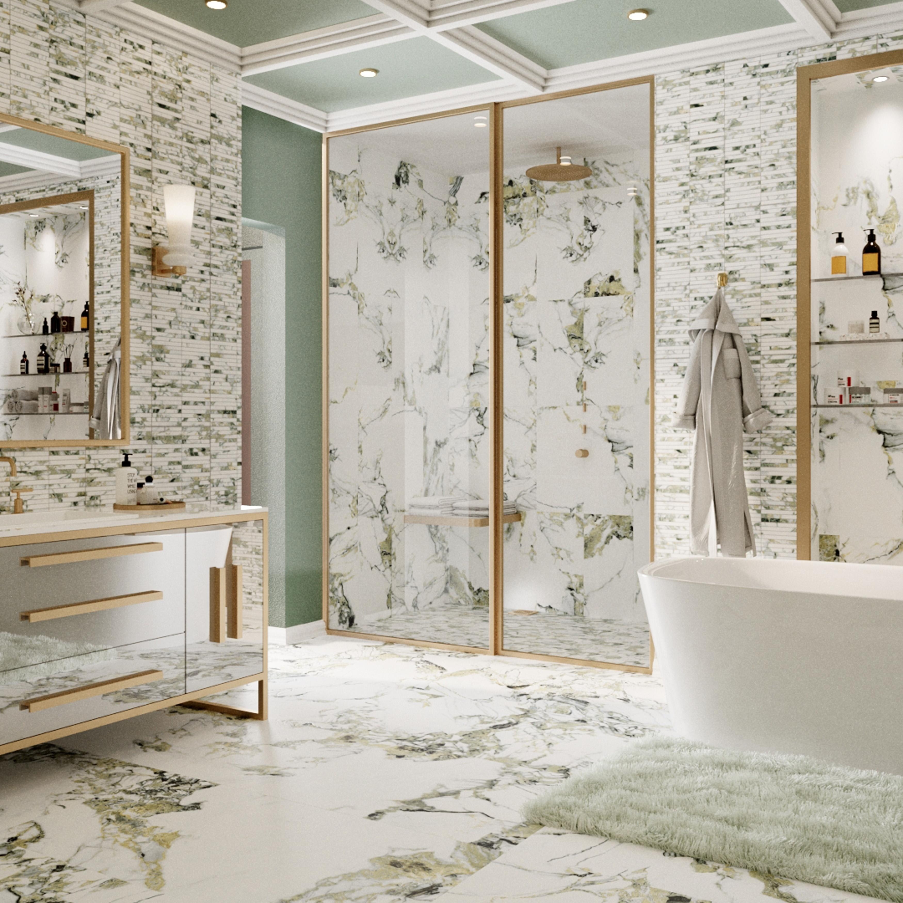 Merola Tile Touche Jade 23-1/2" x 47-1/8" Italian Porcelain Floor and Wall Tile