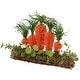 preview thumbnail 4 of 4, Standing Carrots on Floral Foliage Twig Log Easter Decoration - 2"