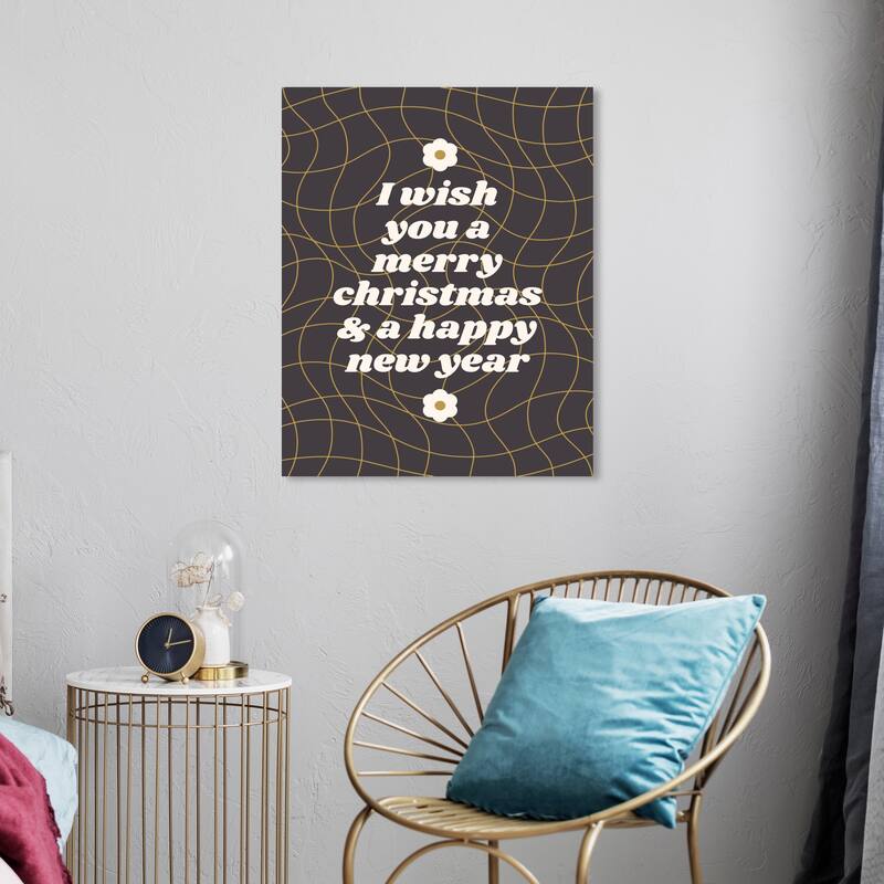 Wynwood Studio Canvas Holiday and Seasonal This is my Wish Gray Modern & Contemporary Wall Art Canvas Print - 20 x 24