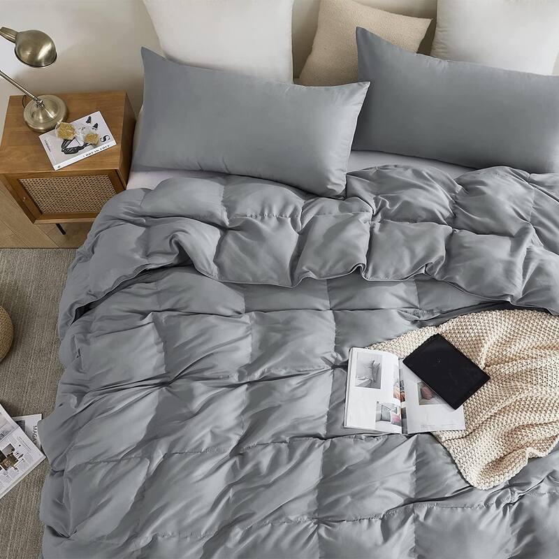 Snorze® Cloud Comforter Set - Coma Inducer® Oversized Bedding in Iron Gray