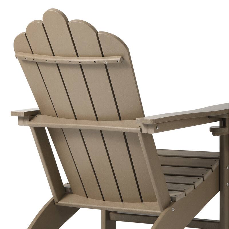 Aderson Outdoor Poly Adirondack Chairs with Cupholders (Set of 4)