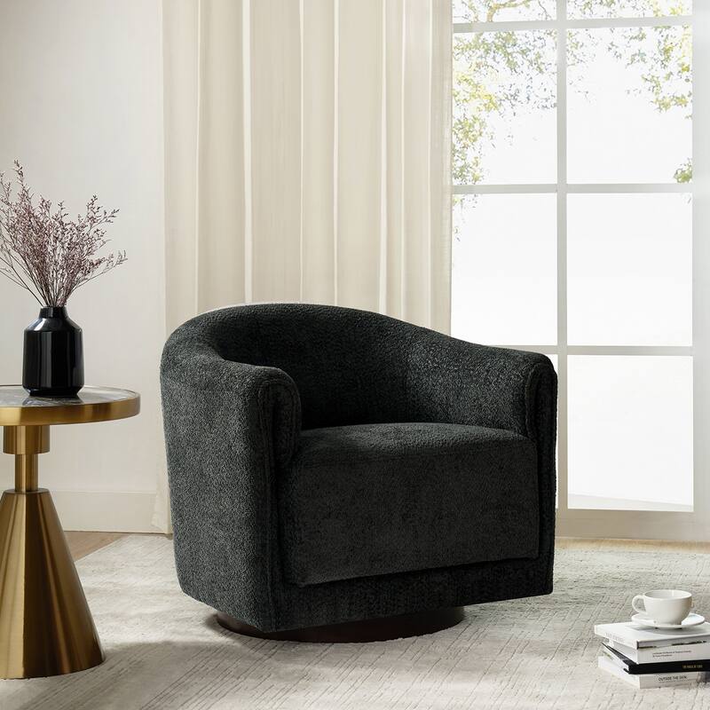 Jeffrey Transitional Comfortable Upholstered Swivel Chair by HULALA HOME