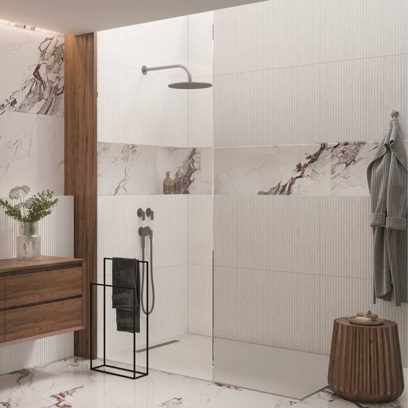 The Tile Life Marqueterie 24x48 White Porcelain Floor & Wall Tile