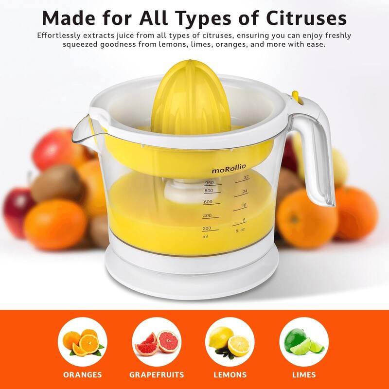 moRollio Compact 32oz Electric Citrus Juicer