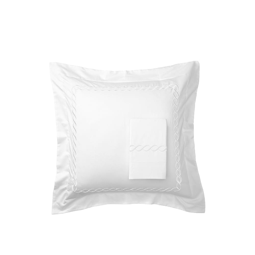 600 Thread Count Rope Embroidered Sham Cover or Pillowcase Set