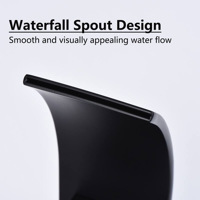 2-Handle Waterfall Bathroom Sink Faucet, Widespread Bathroom Faucets for Sink