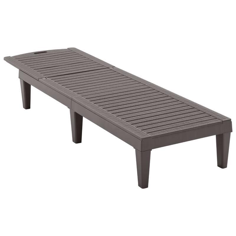 Roomfitters 2 Pcs Resin Outdoor Chaise Lounge Chairs with Adjustable Backrest for Patio, Poolside or Beach