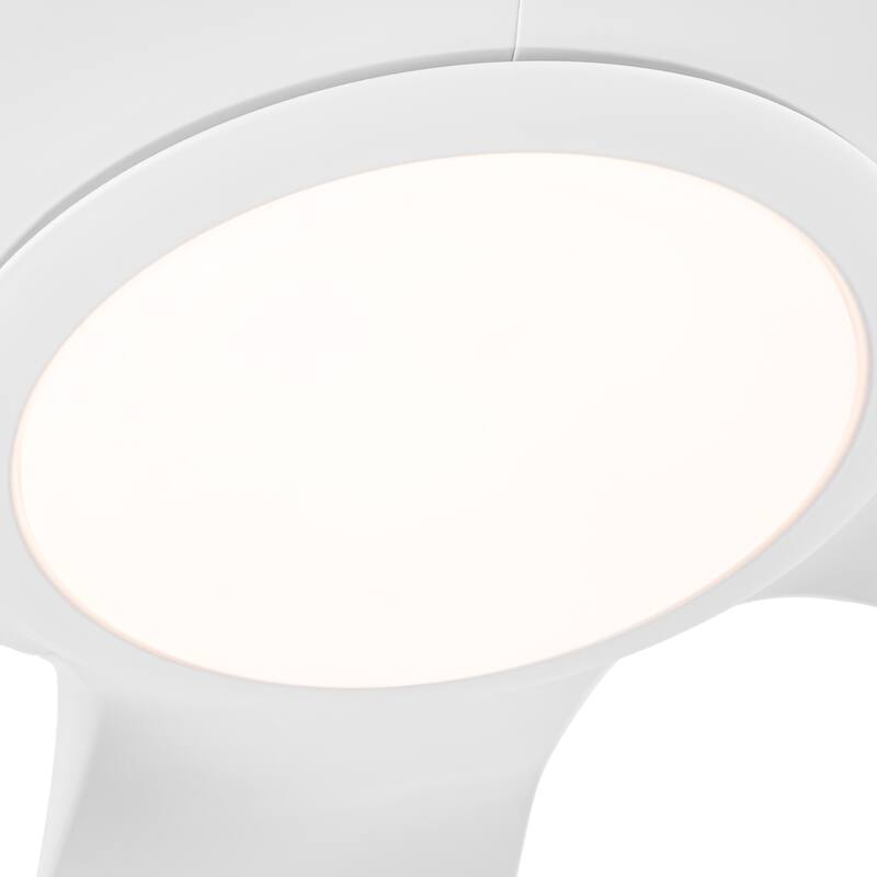 Modern 60 In Intergrated LED Ceiling Fan Lighting with White ABS Blade