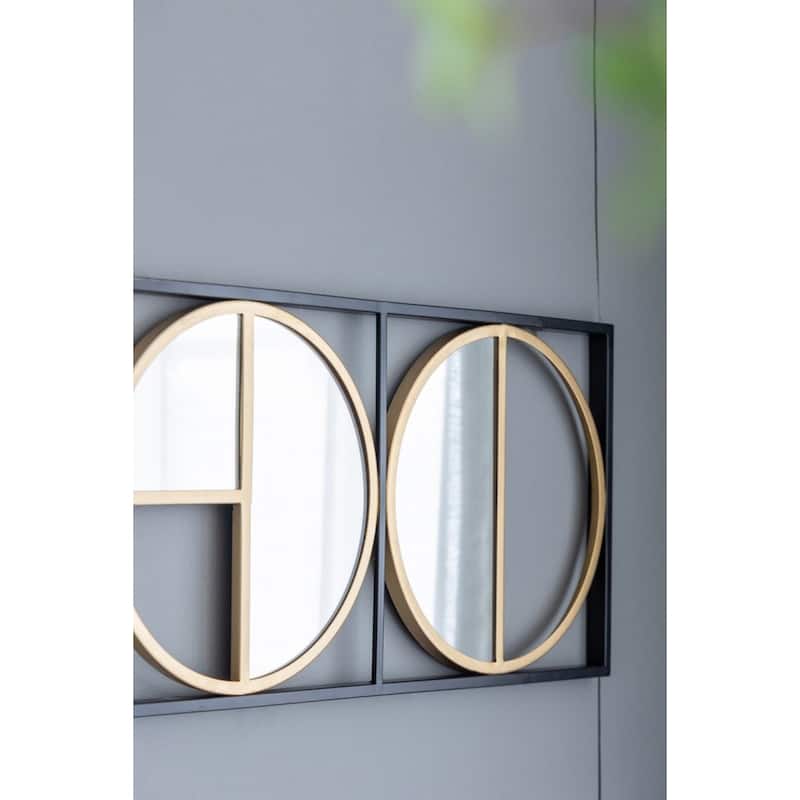 Rectangular Framed 4 Round Wall Mirror - 47.25"