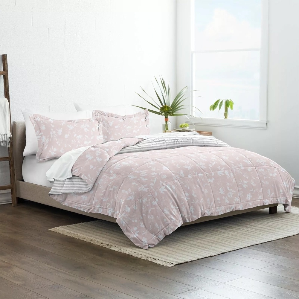 Fashion Reversible Comforter Set Pressed Flowers Full / Queen