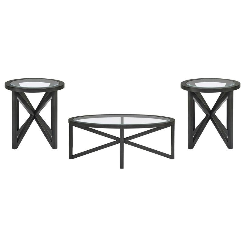 Modern Round Glass Coffee Table with Solid Wood Base, Tempered Glass Top for Living Room, Terrace, Study
