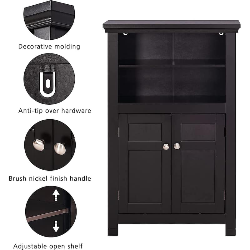 Spirich Home Freestanding Bathroom Cabinet with Doors Wooden Entryway Storage Cabinet,White