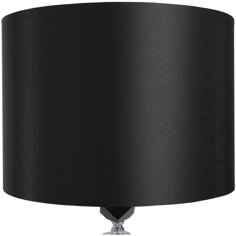 Crystal Geometric Diamond Inspired Room Table Lamp with Black Crystal Base - Clear - Roche River Decor
