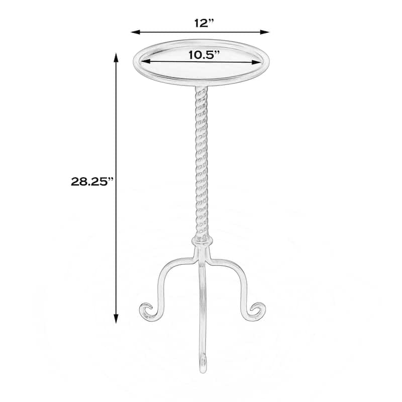 Butler Transitional Round Metal Pedestal Table - Gray - Overstock ...