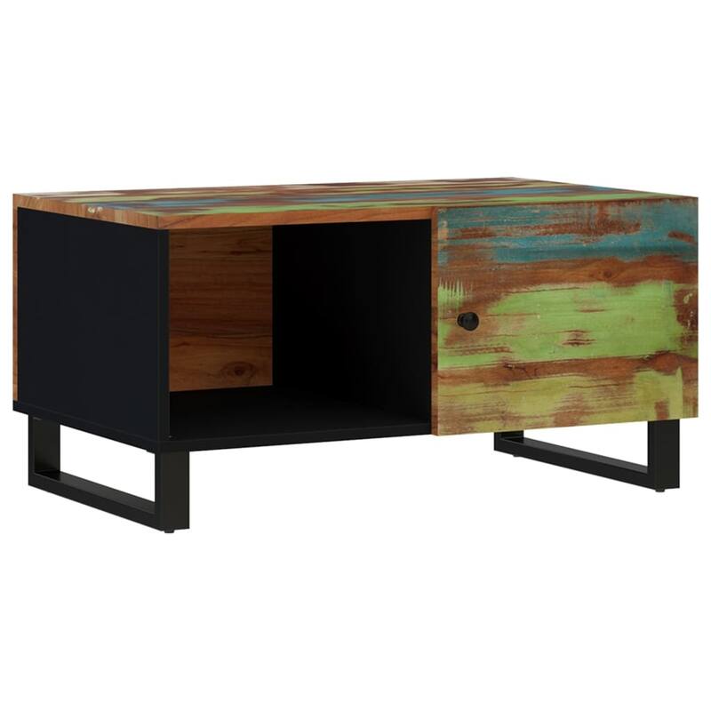 vidaXL Coffee Table 31.5"x19.7"x15.7" Solid Wood Mango&Engineered Wood