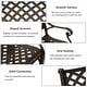 preview thumbnail 6 of 7, 40.5 in. Cast Aluminum Park Bench Patio Backyard Decorative Bench