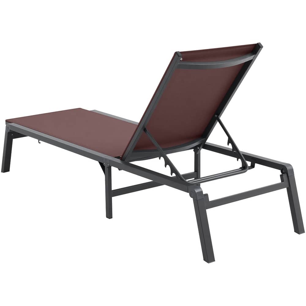 Chaise Lounge Chairs Outdoor, Aluminum Patio Lounge Chairs with Adjustable 5-Position, Folding Pool Lounge Chairs Recliner