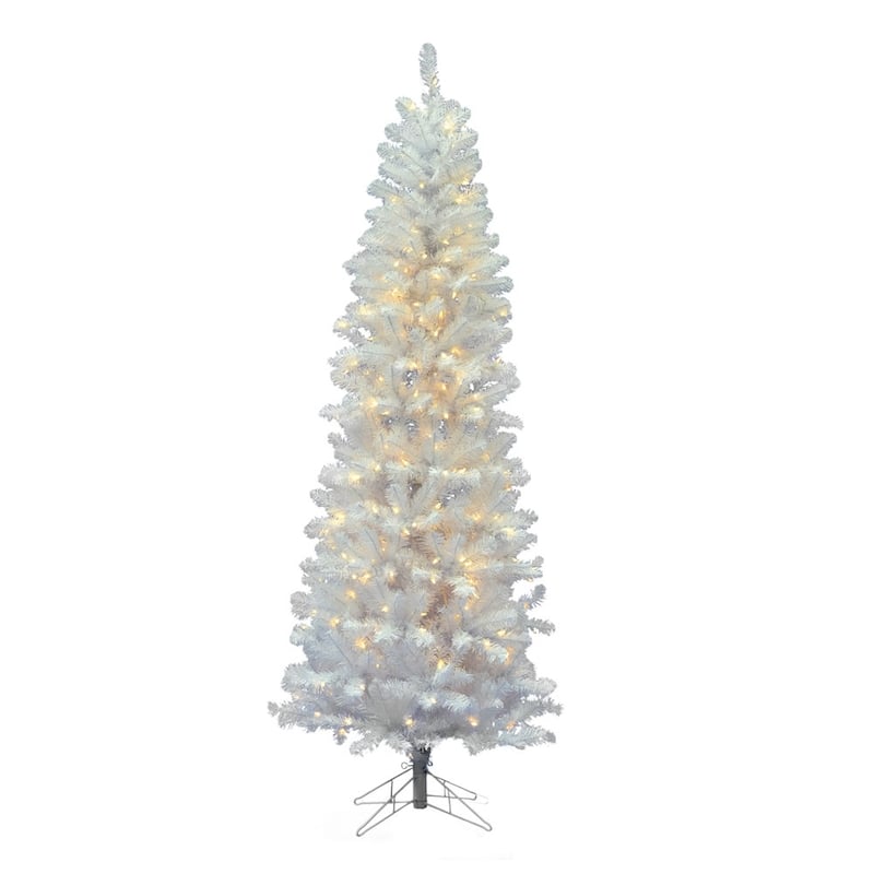 Vickerman White Salem Pencil Pine 6.5 Foot Artificial Pre-Lit LED Christmas Tree - 20