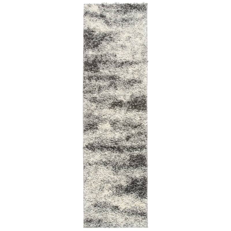World Rug Gallery Modern Abstract Design Plush Shag Area Rug