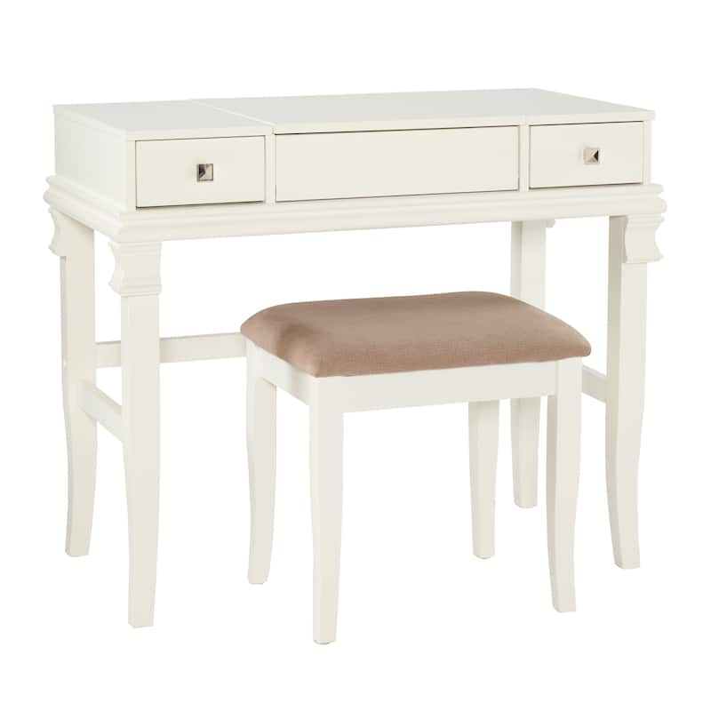 Linon Orhei White Vanity Set - White