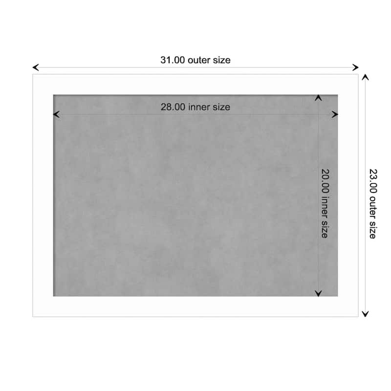 Amanti Art Basic White Narrow Framed Magnetic Board - Board Size 28x20