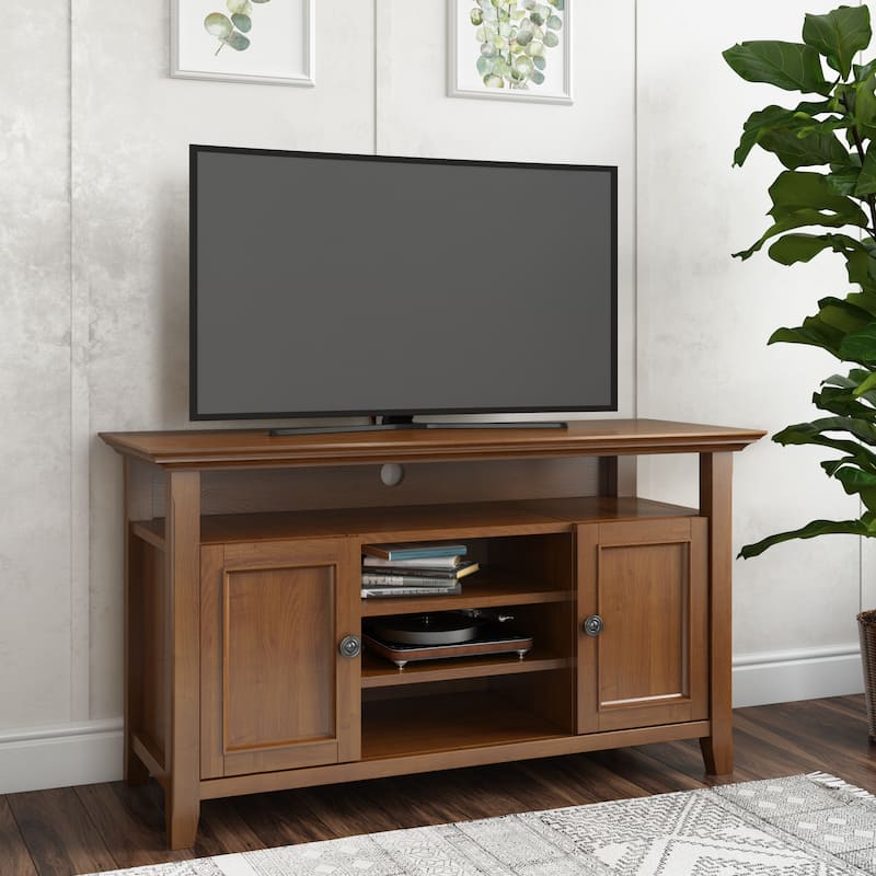 WYNDENHALL Halifax 54 inch Wide Solid Wood Transitional TV Stand - 54'' W x 18.9'' D x 31.9'' H