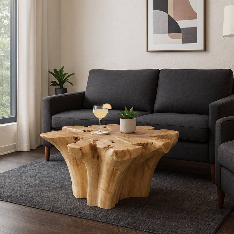 Modern Wooden Coffee Table - Tan, 43" - 43.0"