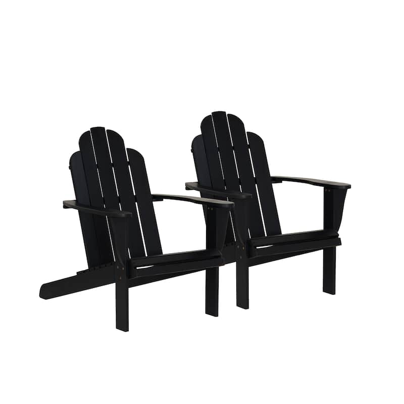 Gavil Black Acacia Wood Adirondack Chair (Set of 2)