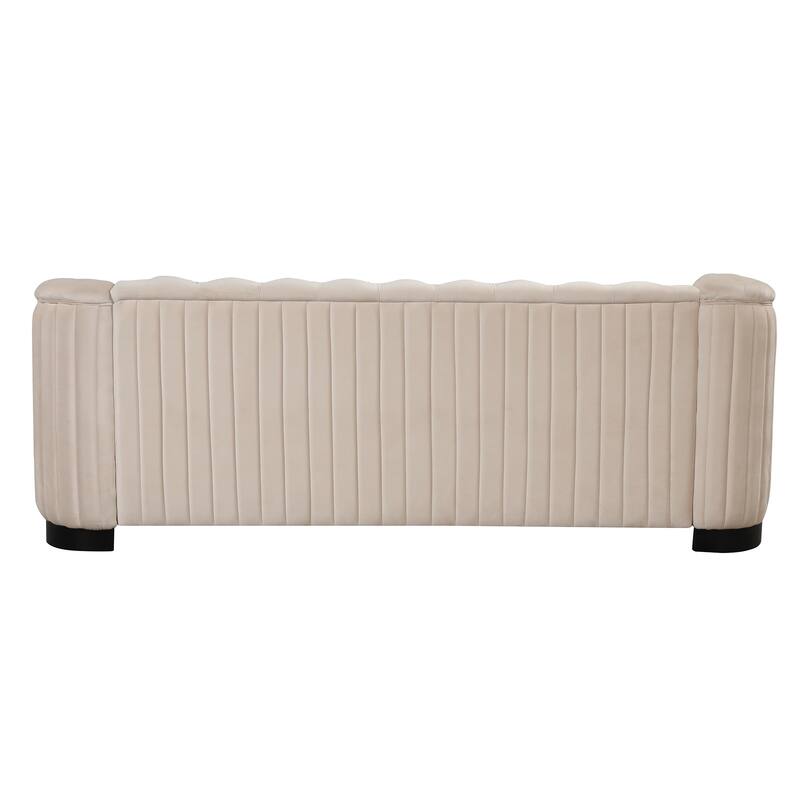 3 Pieces Modern elvet Upholstered Living Room Sofa Set Sectional