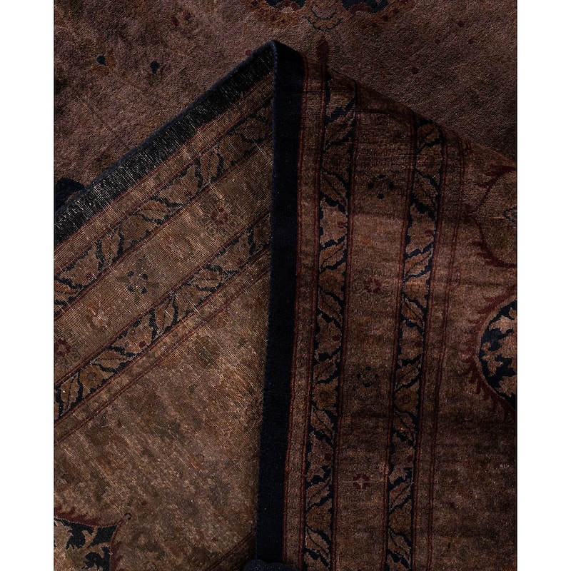 Overdyed One-of-a-Kind Hand-Knotted Area Rug - Brown - 12' 1" x 17' 10"