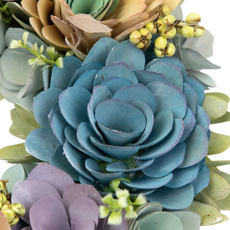 Artificial Floral Wooden Spring Wreath with Seed Pods - 14"