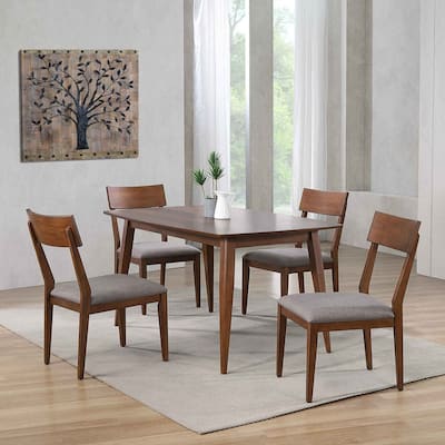 Rectangular Dining Table Set for 6 - 60" Table with 5 Padded Seats - Modern Kitchen Dining Room Set