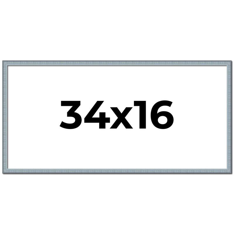 34x16 Frame Rustic Sky Blue Solid Wood Picture Frame | 0.75 Inch