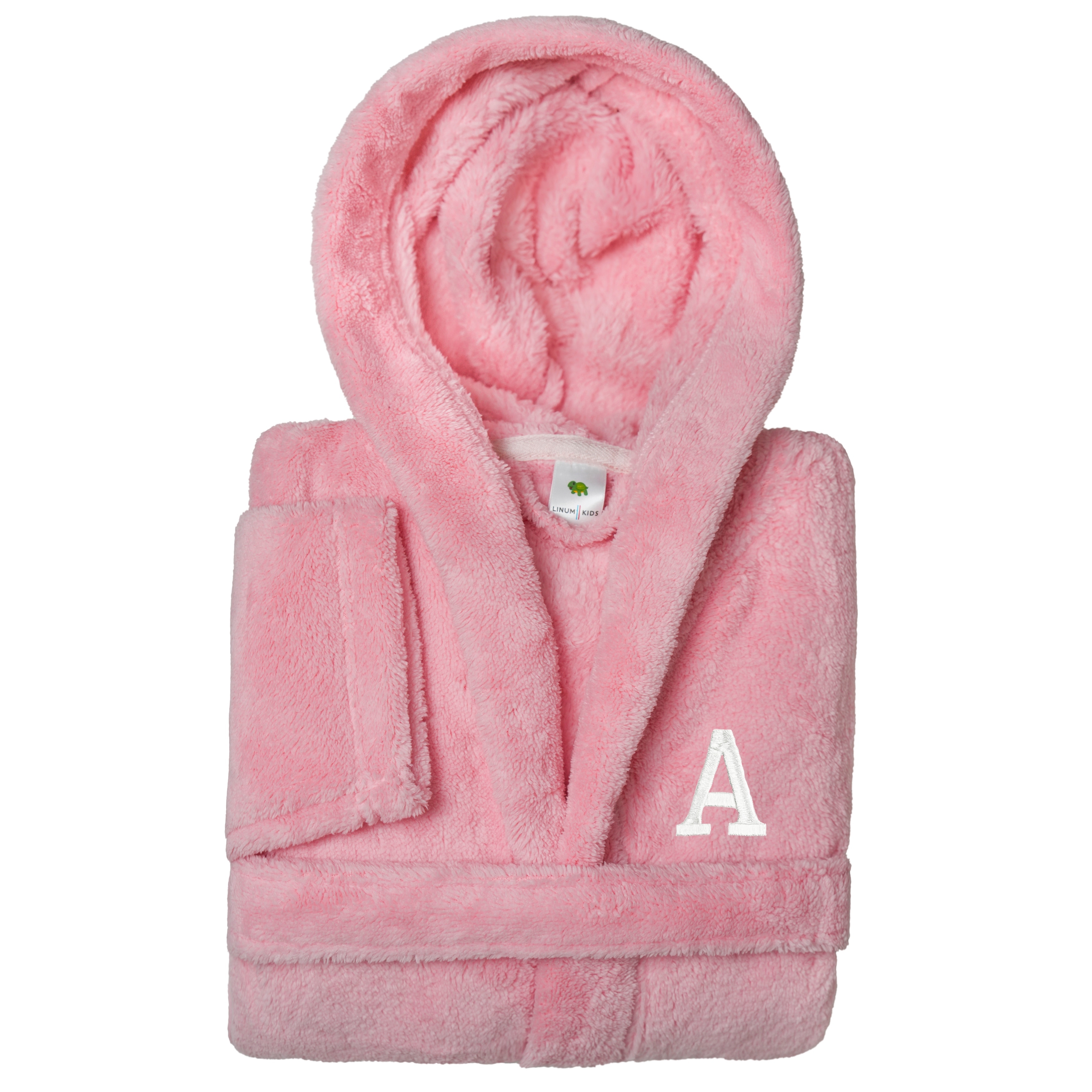 Sweet Kids 100% Polyester SUPER PLUSH Double Brushed Hooded Bathrobe with White Bookman Monogram