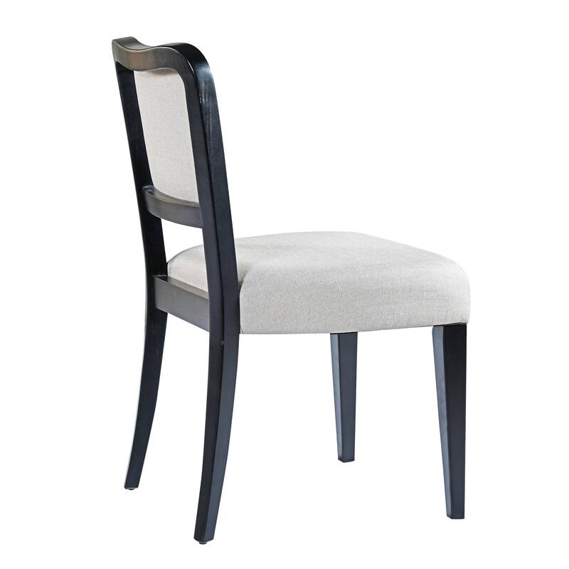 Upholstered Dining Chairs Set of 2 - Traditional Elegant Fabric Side Chairs with Curved Lines, Solid Hardwood Frame