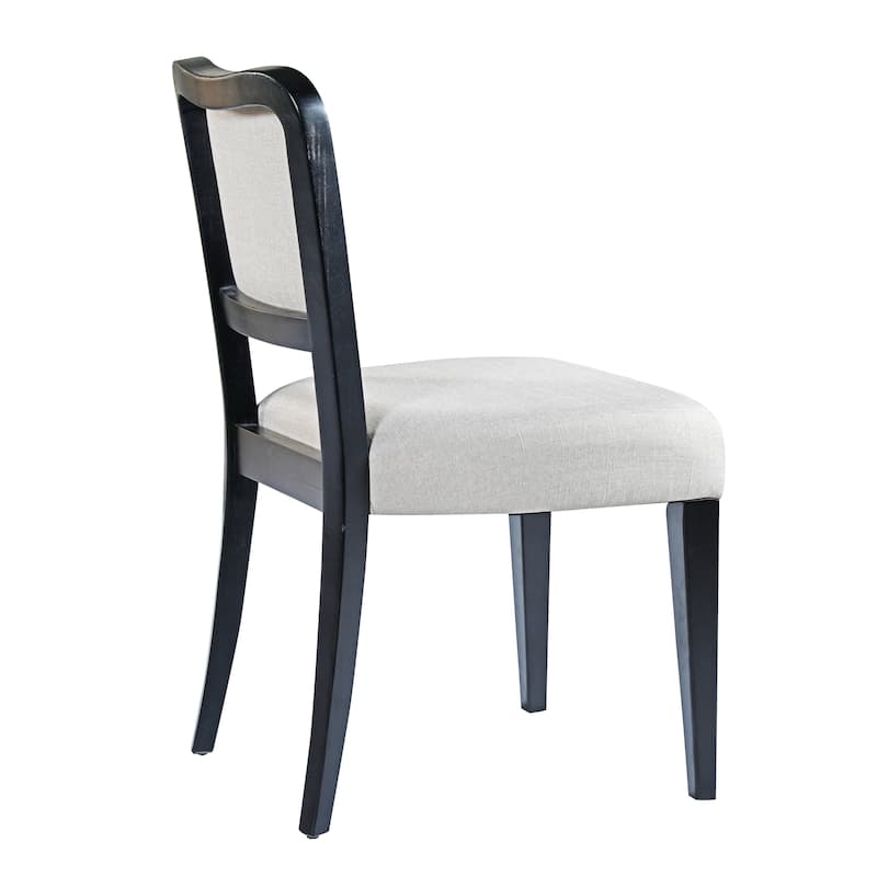 Upholstered Side Chair Dining Chairs (Set of 2) - Beige+Black