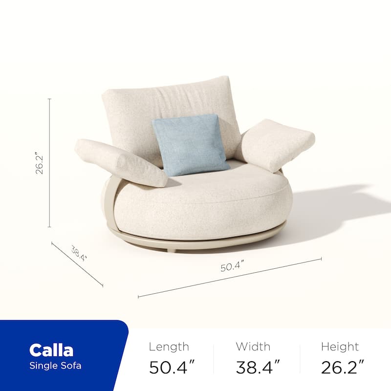 HIGOLD - Calla Thick Sofas Outdoor Patio Conversation Set for 4 Person, Aluminum