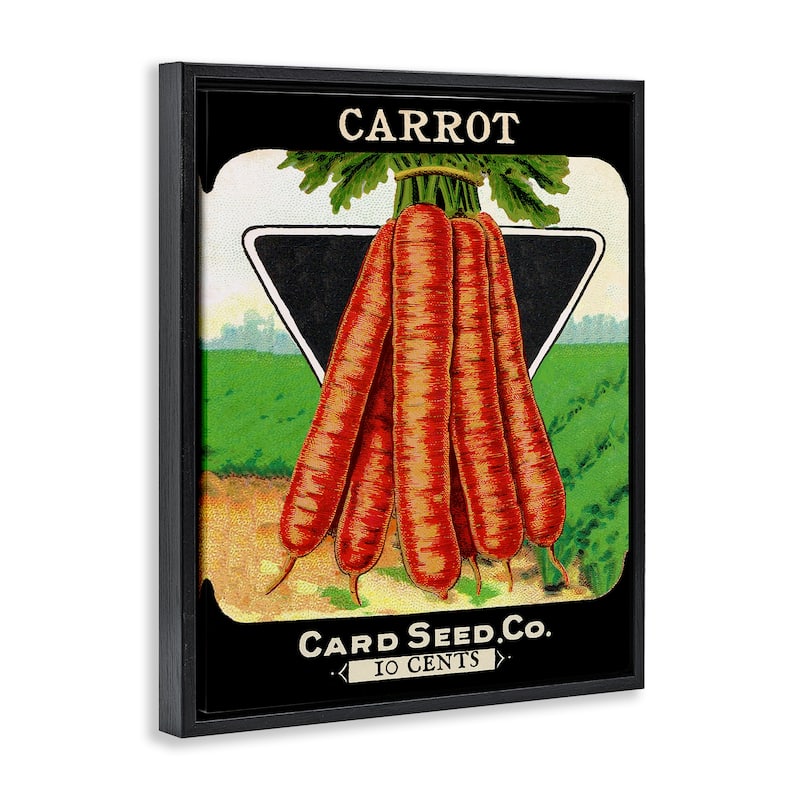 Stupell Vintage Gardening Carrots Framed Floater Canvas Wall Art Design By Lil' Rue