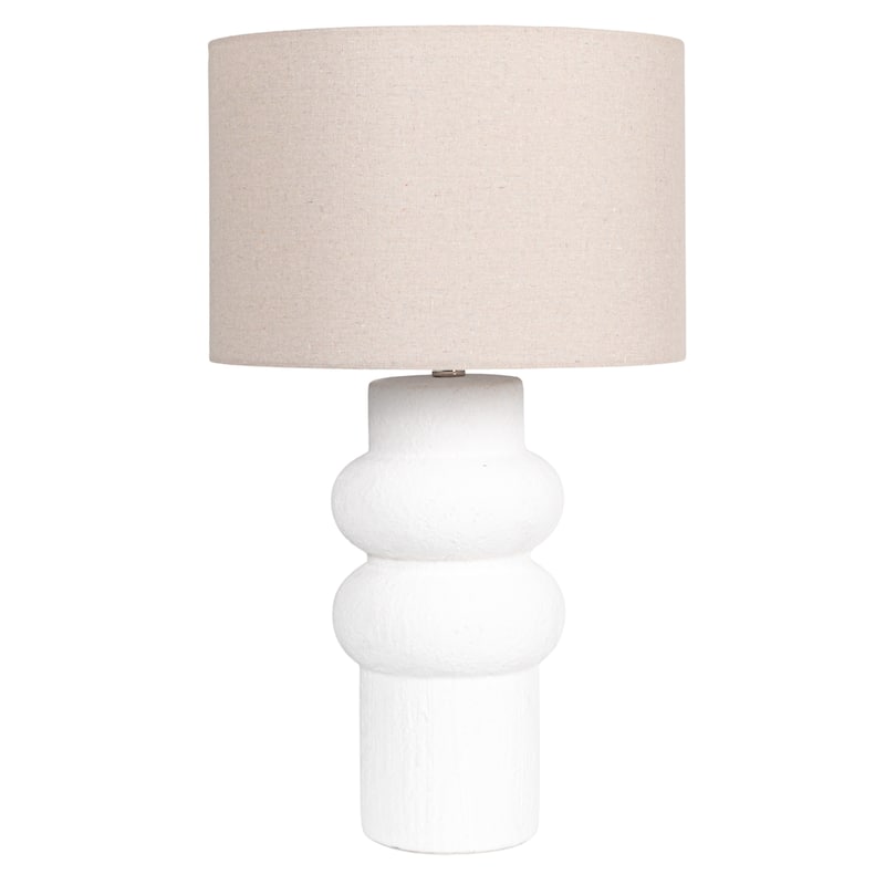 Stoneware Table Lamp with Linen Shade - 15.0"L x 15.0"W x 24.5"H